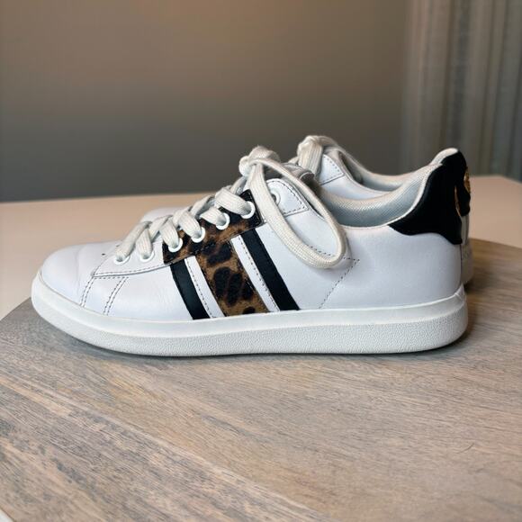 Tory Burch Women's Howell T-Saddle Leopard Print Sneakers Shoes US Size 5.5 M - Picture 5 of 13